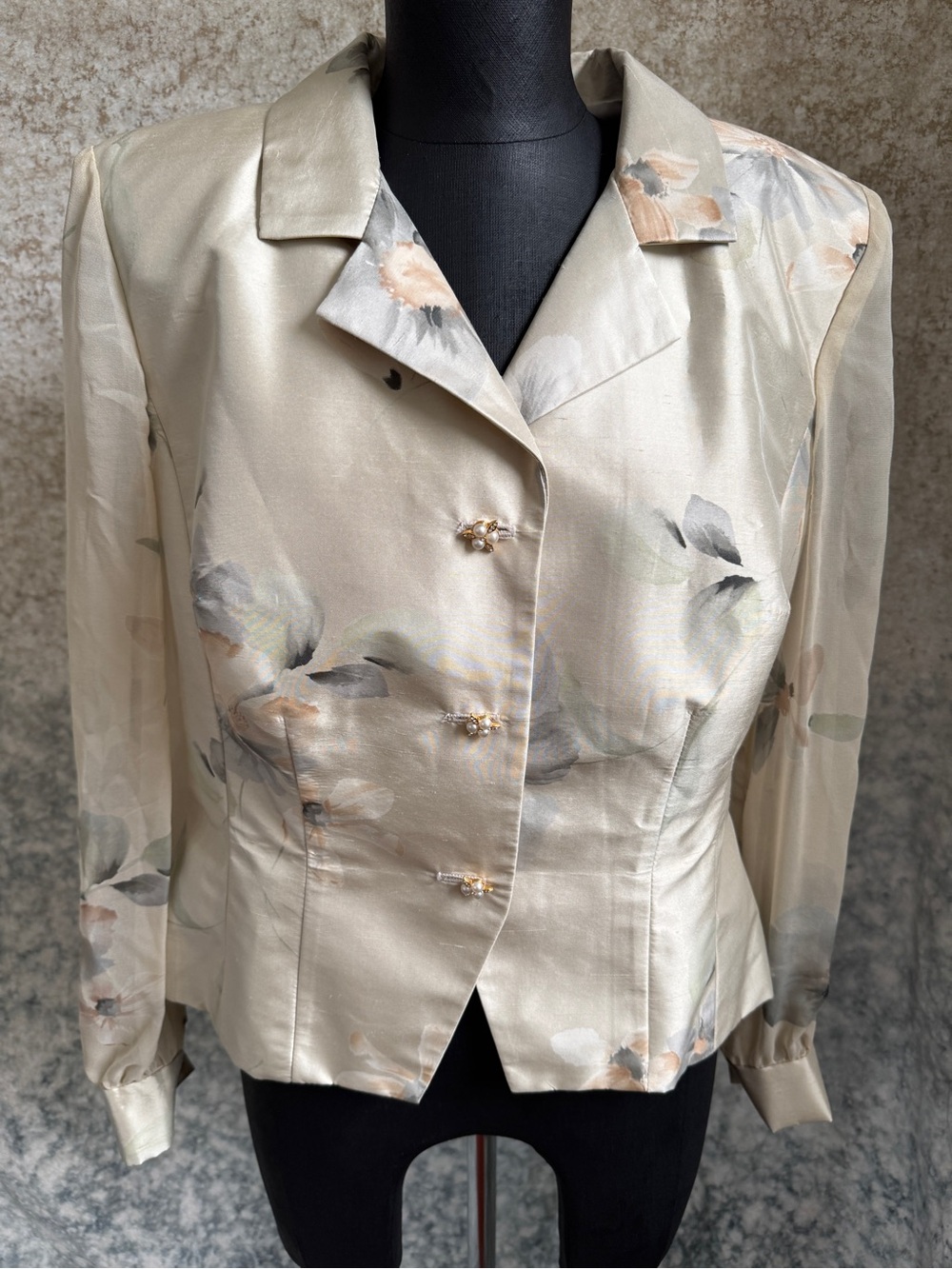 Vintage 80’s Cachet Silk Floral Blazer w/ Sheer Sleeves - 12